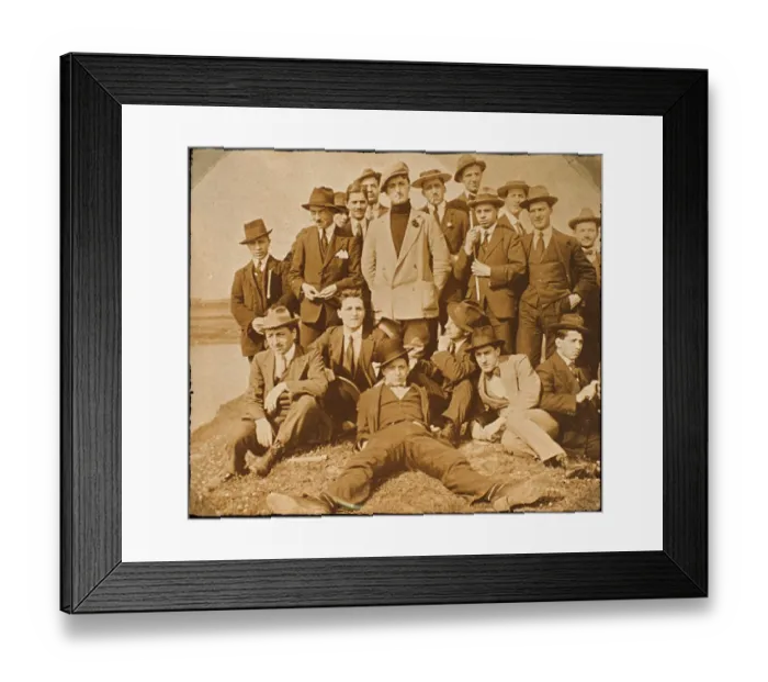 Framed Print : Group of Italian Men atop a Hill Framed Print : Group of Italian Men atop a Hill