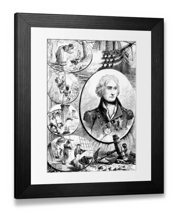 Framed Print : Horatio Nelson - Victorian Illustration Framed Print : Horatio Nelson - Victorian Illustration