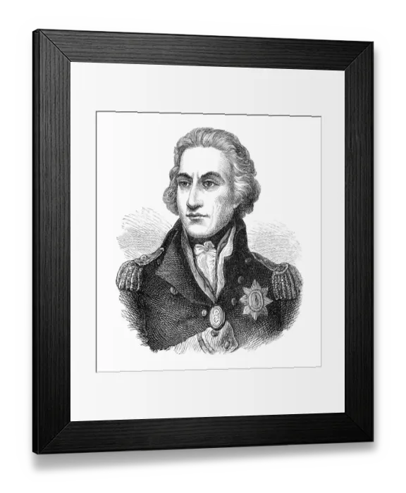 Framed Print : Admiral Horatio Nelson portrait illustration Framed Print : Admiral Horatio Nelson portrait illustration