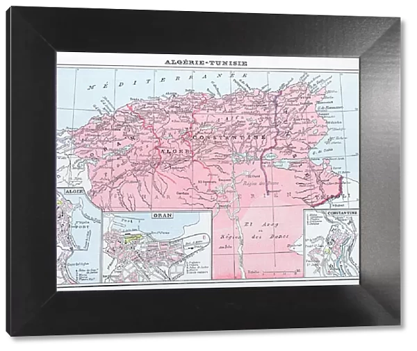 Antique map of Algeria and Tunisia