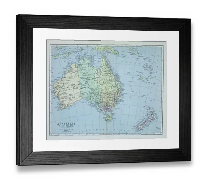 Framed Print : Old map of AUSTRALIA continent Published 1894. Antique Illustration Framed Print : Old map of AUSTRALIA continent Published 1894. Antique Illustration