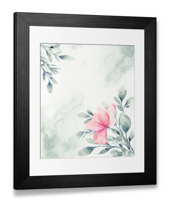 Framed Print : Floral frame with watercolor tropical leaves Framed Print : Floral frame with watercolor tropical leaves