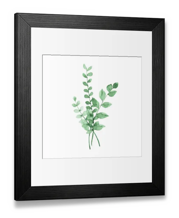 Framed Print : Watercolor Green Plants Framed Print : Watercolor Green Plants