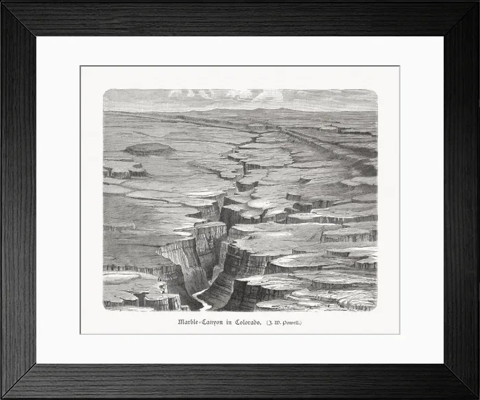 Framed Print : The Marble Canyon in Arizona, USA, wood engraving, published 1897 Framed Print : The Marble Canyon in Arizona, USA, wood engraving, published 1897