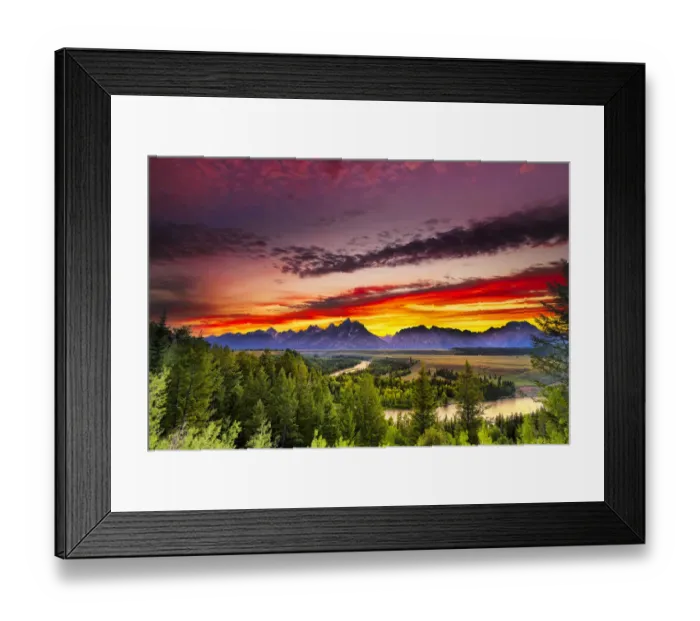Framed Print : Summer Sunset at Snake River Overlook Framed Print : Summer Sunset at Snake River Overlook