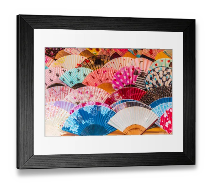 Framed Print : Traditional silk japanese folding fans Framed Print : Traditional silk japanese folding fans