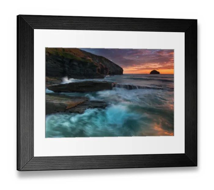 Framed Print : Trebarwith sunset Framed Print : Trebarwith sunset