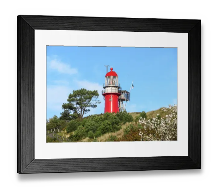Framed Print : The lighthouse Vuurduin on Vlieland, one of the dutch Wadden islands