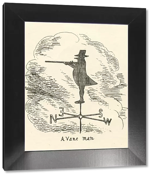 Humour Cruikshank 19th century cartoon a vane man