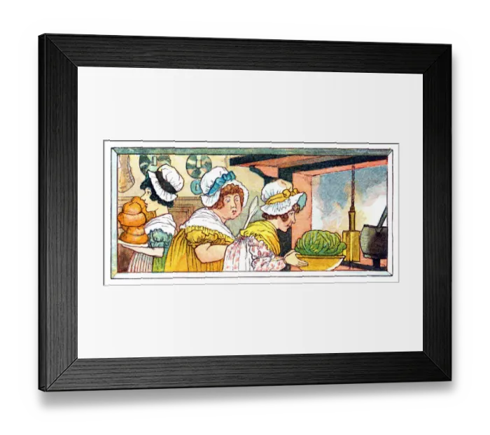 Framed Print : Regency period women preparing food Framed Print : Regency period women preparing food