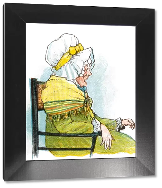 Regency period old woman in a chair