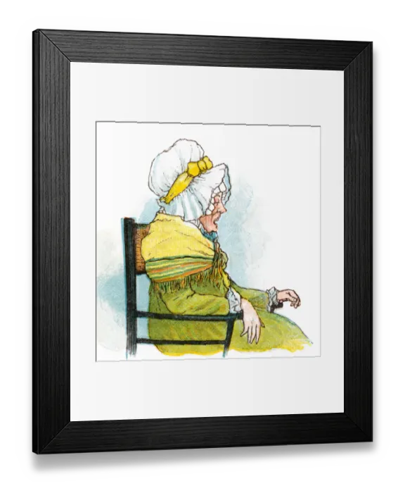 Framed Print : Regency period old woman in a chair Framed Print : Regency period old woman in a chair