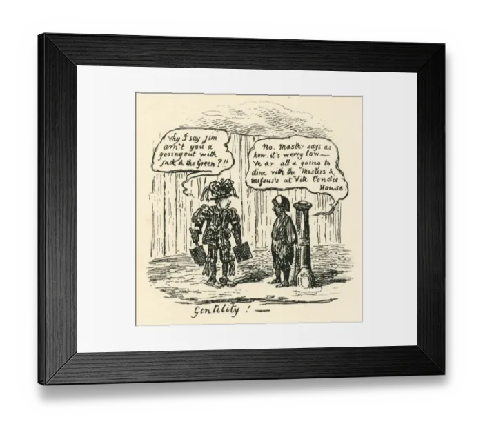 Framed Print : Humour gentility Cruikshank 19th century cartoon Framed Print : Humour gentility Cruikshank 19th century cartoon