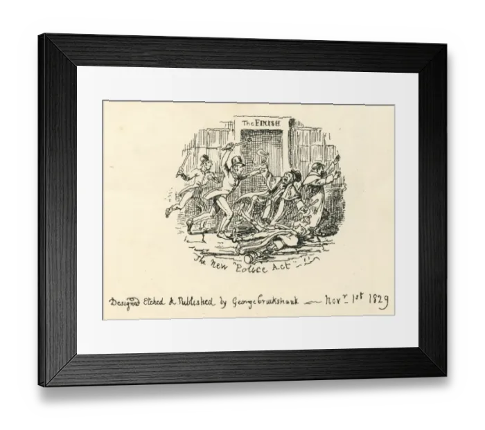 Framed Print : Humour comment The New Police Act 19th century cartoon Framed Print : Humour comment The New Police Act 19th century cartoon