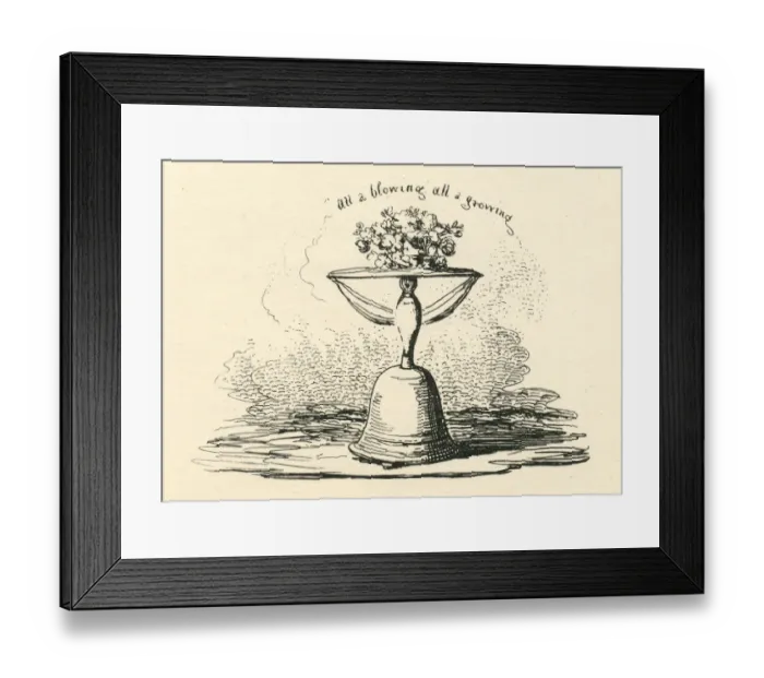 Framed Print : Humour All blowing and growing Cruikshank 19th century cartoon Framed Print : Humour All blowing and growing Cruikshank 19th century cartoon
