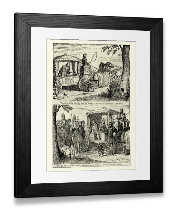 Framed Print : Story of Puss in Boots, illustrated by George Cruikshank Framed Print : Story of Puss in Boots, illustrated by George Cruikshank