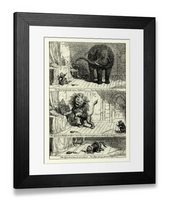 Framed Print : Story of Puss in Boots, illustrated by George Cruikshank Framed Print : Story of Puss in Boots, illustrated by George Cruikshank