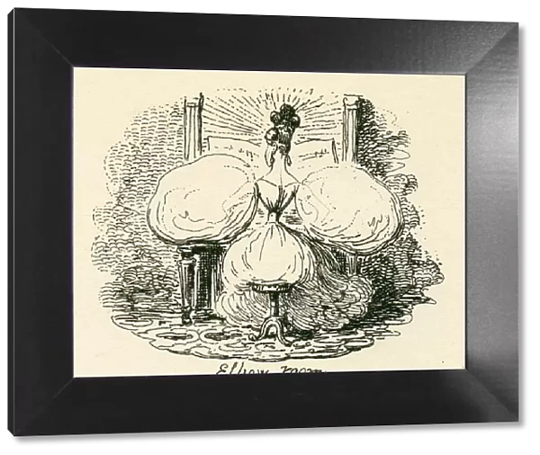 Humour puffed sleeves ladies fashion 19th century cartoon