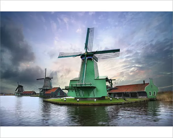 Iconic Windmills at Zaanse Schans, Amsterdam