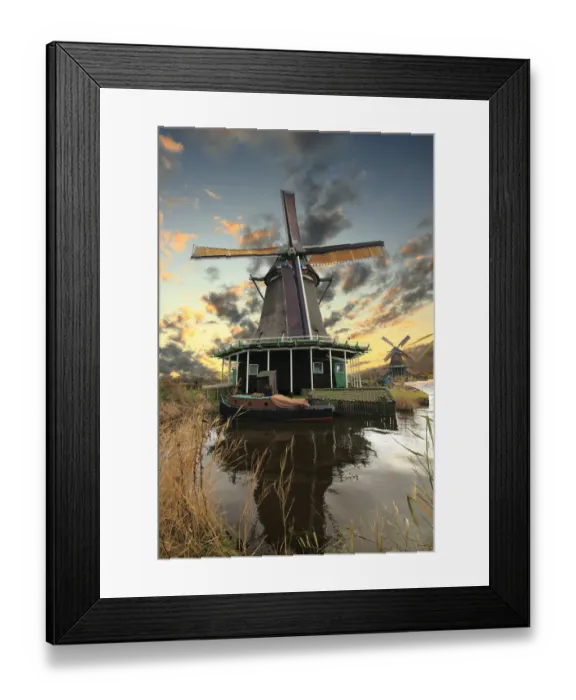 Framed Print : Zaanse Schans windmills at sunset Framed Print : Zaanse Schans windmills at sunset