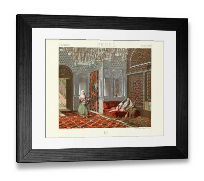 Framed Print : Interior of a Persian home, 19th Century, Ottoman architecture, stalactite vaulting Framed Print : Interior of a Persian home, 19th Century, Ottoman architecture, stalactite vaulting