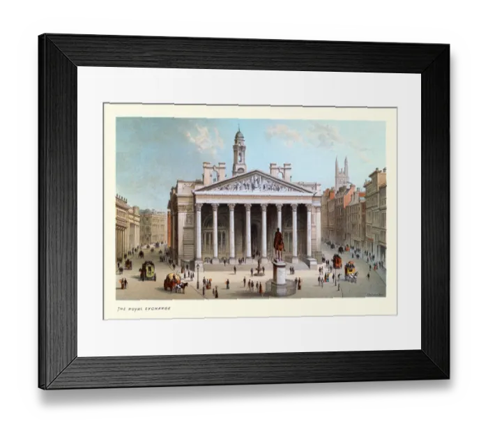 Framed Print : The Royal Exchange, Victorian London Architecture, 19th Century Art print Framed Print : The Royal Exchange, Victorian London Architecture, 19th Century Art print