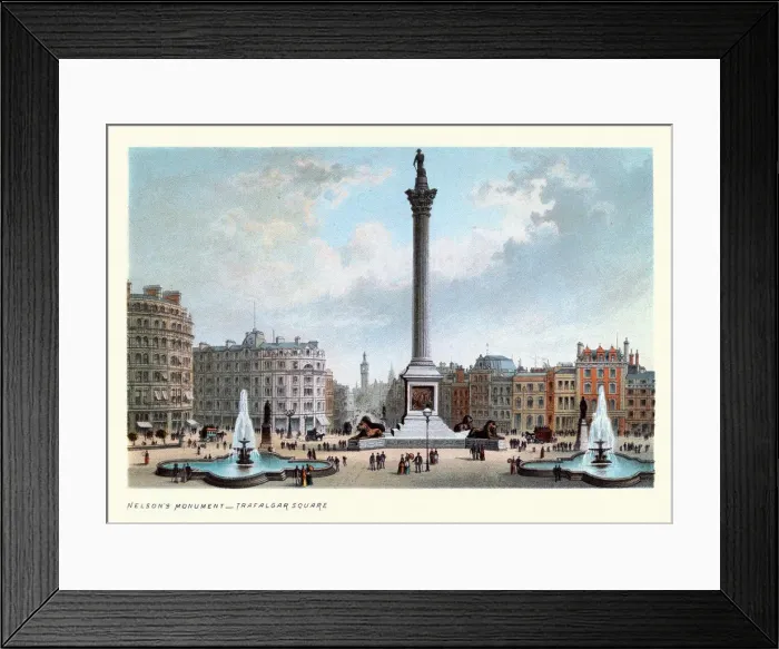 Framed Print : Nelsons Column, Trafalgar Square, Victorian London Landmarks