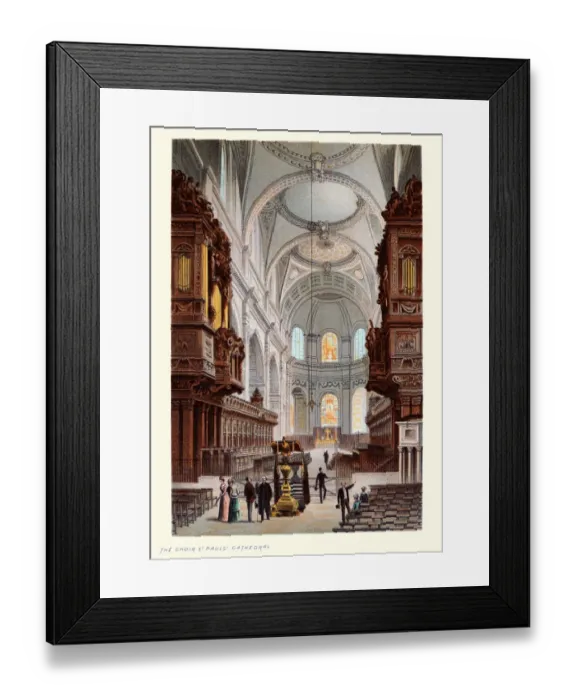 Framed Print : Choir of St Pauls Cathedral, Victorian London, 19th Century Art