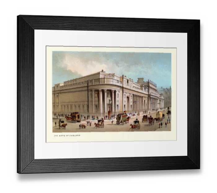 Framed Print : Bank of England, Victorian London Landmarks, 19th Century art print