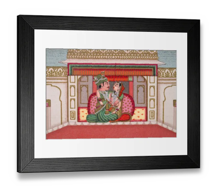 Framed Print : Indian couple in the Palace of Delights, Mughal India