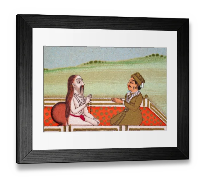 Framed Print : Indian prince meeting a Guru, Mughal India, 19th Century