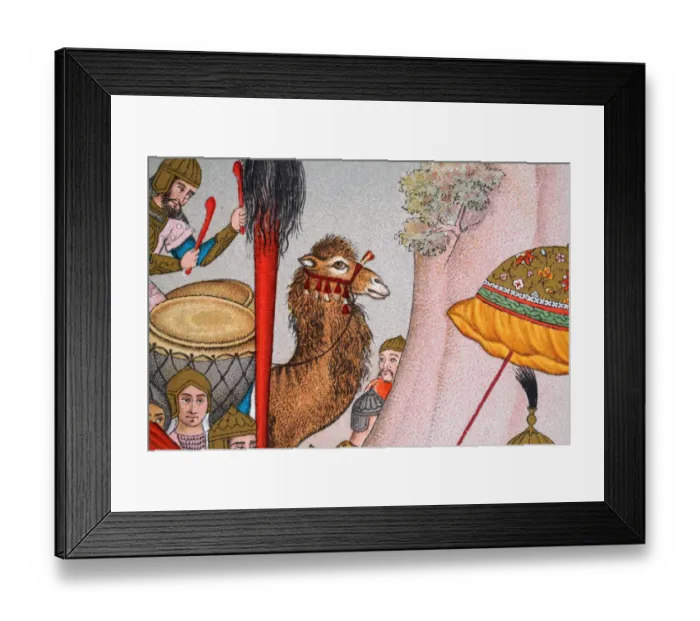 Framed Print : Drummer riding a camel, Mughal Empire, 19th Century