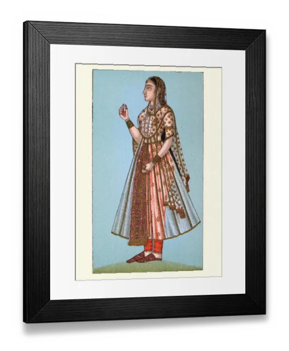 Framed Print : Indian woman of the court of the Mughal emperor