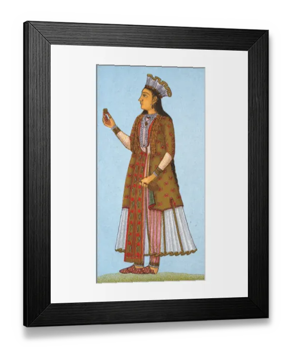 Framed Print : Indian woman of the court of the Mughal emperor