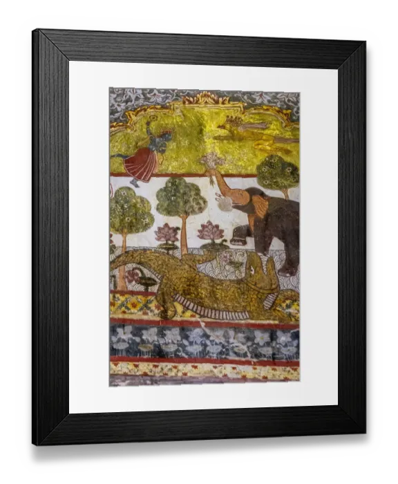 Framed Print : Frescoes in the Raja Mahal palace of Orchha, Madhya Pradesh, India Framed Print : Frescoes in the Raja Mahal palace of Orchha, Madhya Pradesh, India