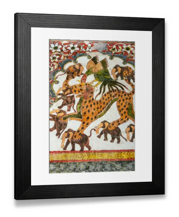 Framed Print : Frescoes in the Raja Mahal palace of Orchha, Madhya Pradesh, India Framed Print : Frescoes in the Raja Mahal palace of Orchha, Madhya Pradesh, India