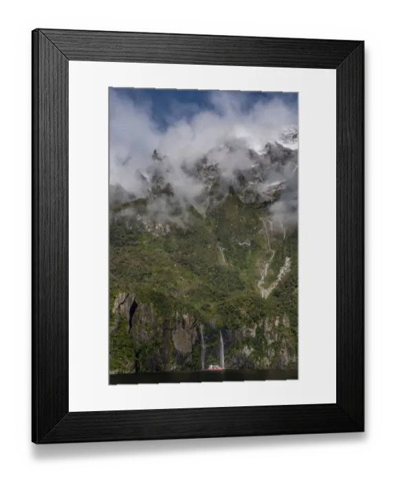 Framed Print : Waterfall at the port Mildford Sound, New Zealand Framed Print : Waterfall at the port Mildford Sound, New Zealand