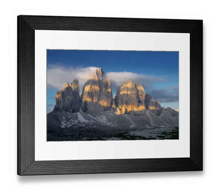 Framed Print : Landscape of Tre Cime peaks in Dolomite national park, UNESCO, Italy Framed Print : Landscape of Tre Cime peaks in Dolomite national park, UNESCO, Italy