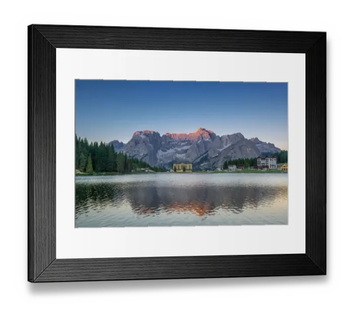 Framed Print : Sunrise over Misurina Lake, Misurina, Dolomites, Italy Framed Print : Sunrise over Misurina Lake, Misurina, Dolomites, Italy