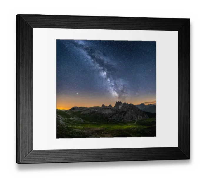 Framed Print : Mountain panorama in the Italy at the night time. Beautiful natural landscape in