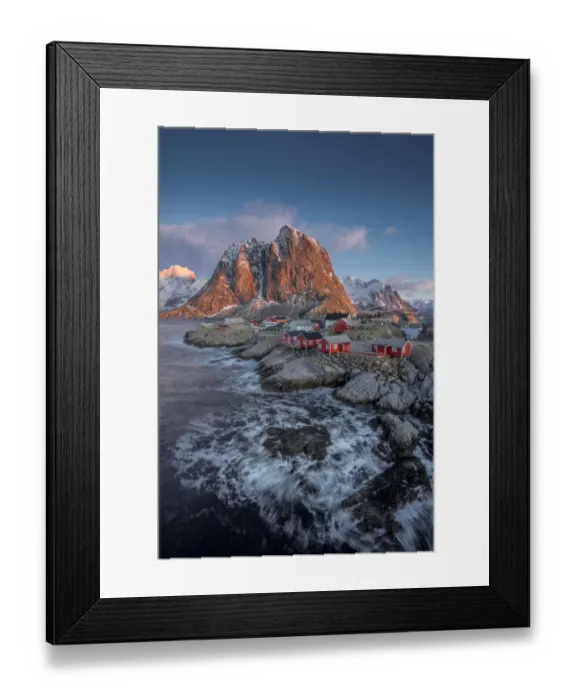 Framed Print : Famous tourist attraction Hamnoy fishing village on Lofoten Islands Framed Print : Famous tourist attraction Hamnoy fishing village on Lofoten Islands