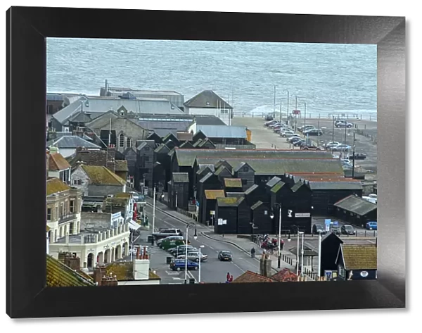 Hastings. The fishing town of Hastings, viewed from above