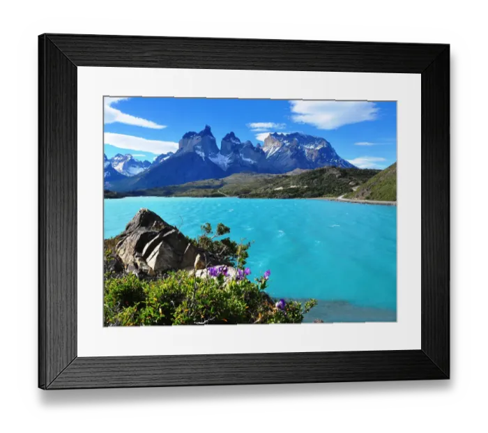 Framed Print : Lake PehoA©and Los Cuernos in Torres del Paine Framed Print : Lake PehoA©and Los Cuernos in Torres del Paine