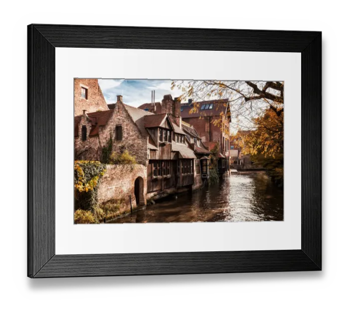 Framed Print : Medieval house and canal in Bruges Framed Print : Medieval house and canal in Bruges