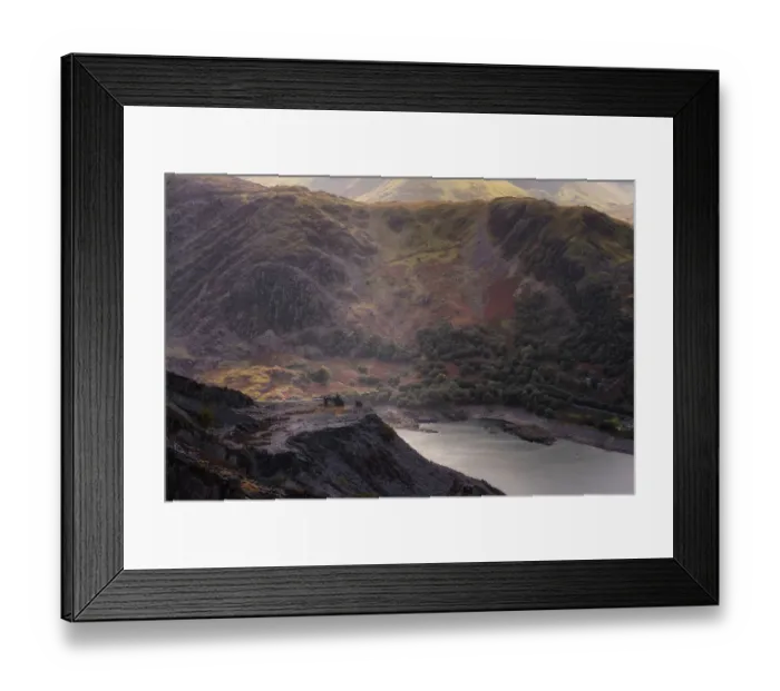 Framed Print : Llyn Peris and Snodonia Mountains from Dinorwic Framed Print : Llyn Peris and Snodonia Mountains from Dinorwic