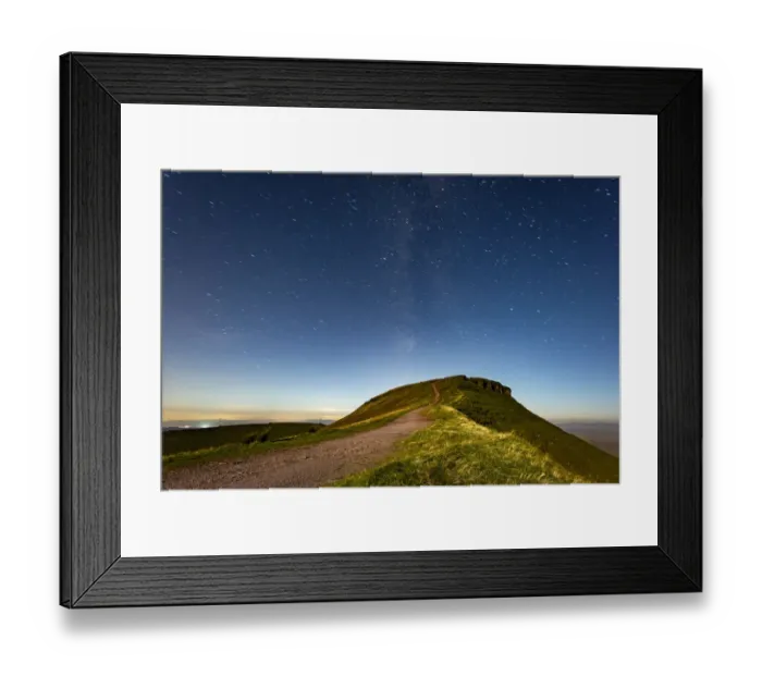 Framed Print : Corn Du from Pen y Fan with stars at night in the Brecon Beacons, Wales Framed Print : Corn Du from Pen y Fan with stars at night in the Brecon Beacons, Wales