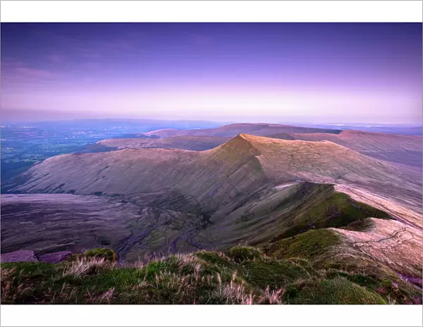 Cribyn seen from Pen y Fan in the Brecon Beacons, Wales at night