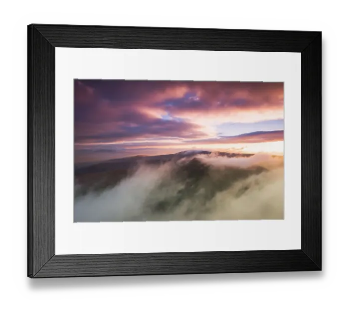 Framed Print : Welsh Misty Mountain Sunrise Framed Print : Welsh Misty Mountain Sunrise