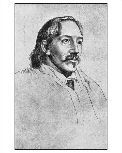 Antique illustration: Robert Louis Stevenson