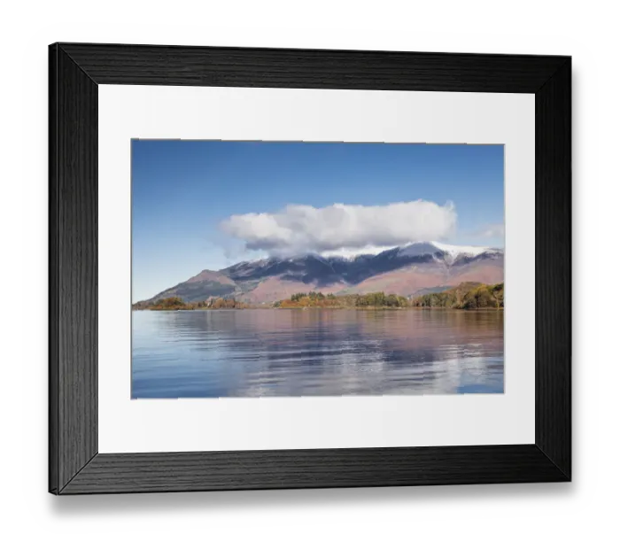 Framed Print : Still water on Derwent Water in the Lake District national park Framed Print : Still water on Derwent Water in the Lake District national park